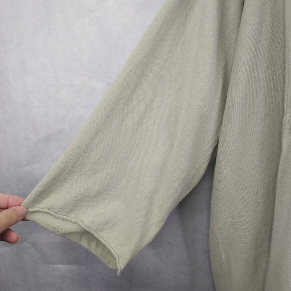 Marla Wynne Cardigan Women Large Sweater Tie Front Mint Green Cotton Lightweight - Picture 2 of 14